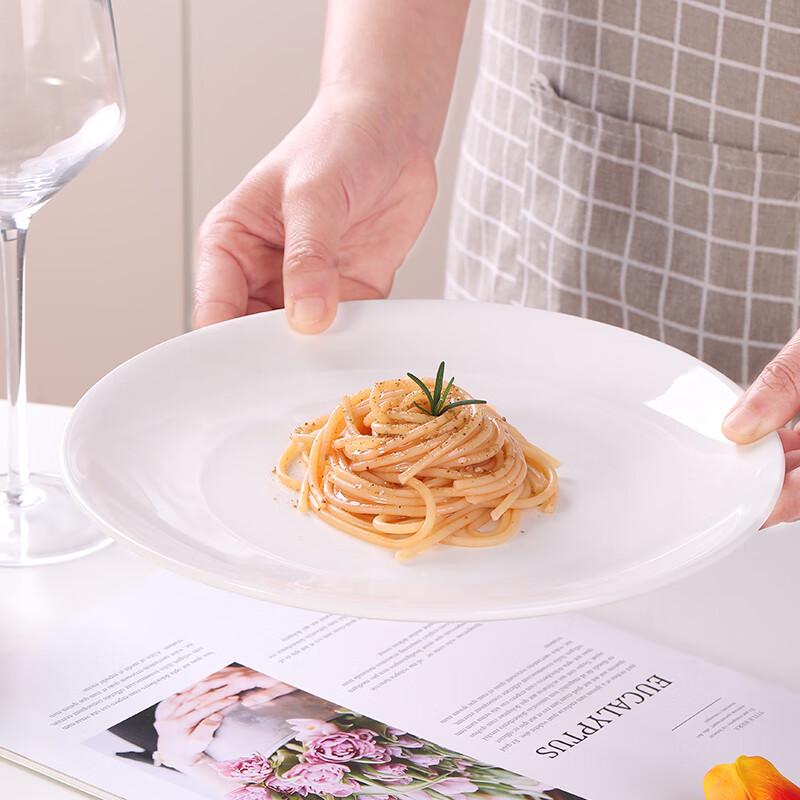 Shanyufu Pure White Ceramic Dinner Plates