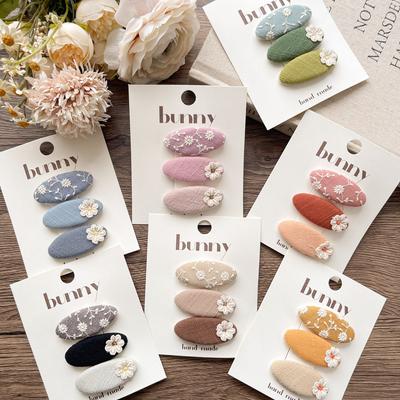 3pcs/set Retro Princess Girl Hair Clip for Kids Sweet Korean Chic Floral Hair Pin Elegant Women Headwear Lovely Hair Accessories