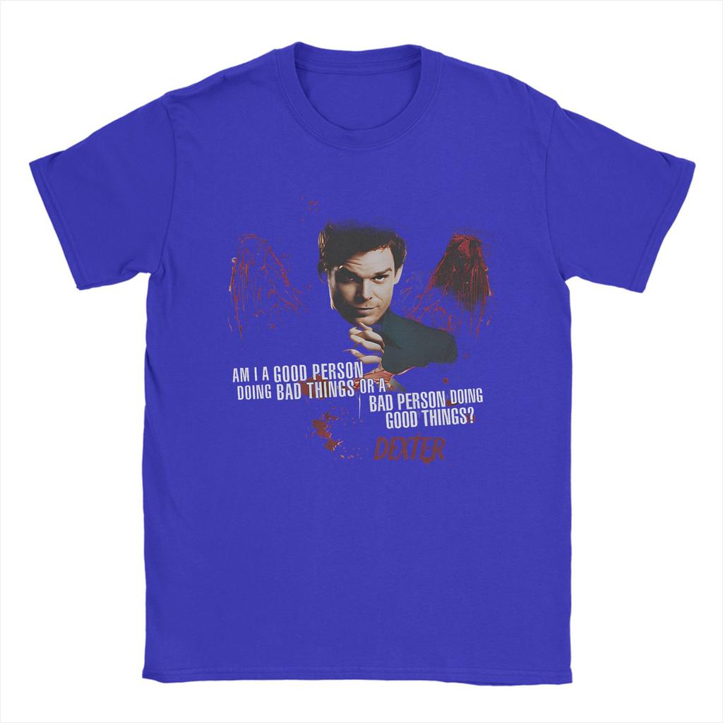 Mens Dexter Morgan Movie T Shirt Crime TV Drama Cotton Clothing Vintage Short Sleeve Crew Neck Tee Shirt Classic TShirts
