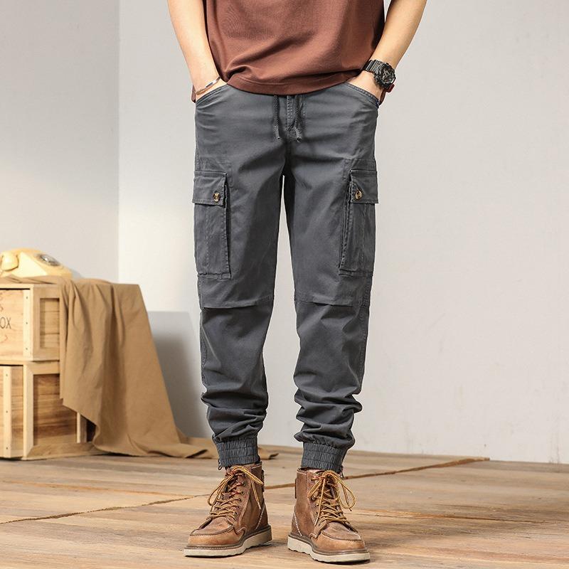 Men's Overalls Loose Retro Pants Men's Trendy Brand Loose Tied Feet Versatile High-end Men's Casual Pants
