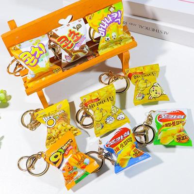 Simulation Koreanische Kartoffelchip Snacktüte Schlüsselanhänger Mini Snack Anhänger Auto Schlüsselanhänger Rucksack Anhänger Dekoration Schmuck Geschenk