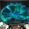 2D Northern Lights Cave Tapestry, Teal Sky Wall Decor