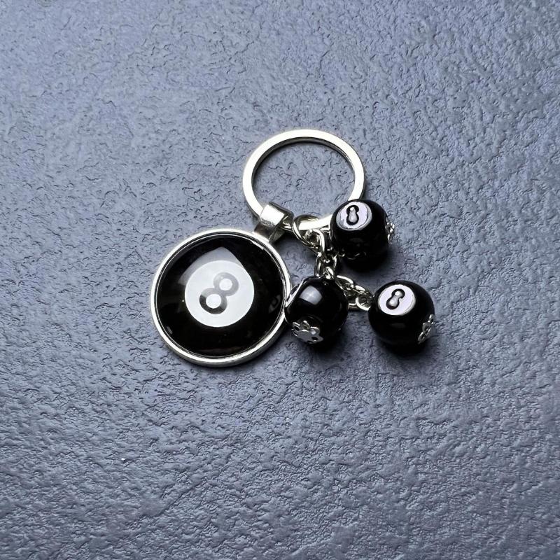 Smiling Face Dice 8 Ball Charm Keyring Backpack Decoration Handmade Pendant Keyring Fashion Bag Charm Fashion Keychain