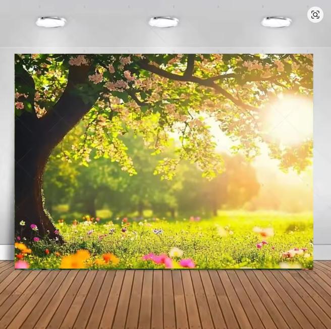 Spring Fantasy Sunny Forest Flowers Background Photo Props Photography Background Wedding Birthday Party Decoration Room Poster