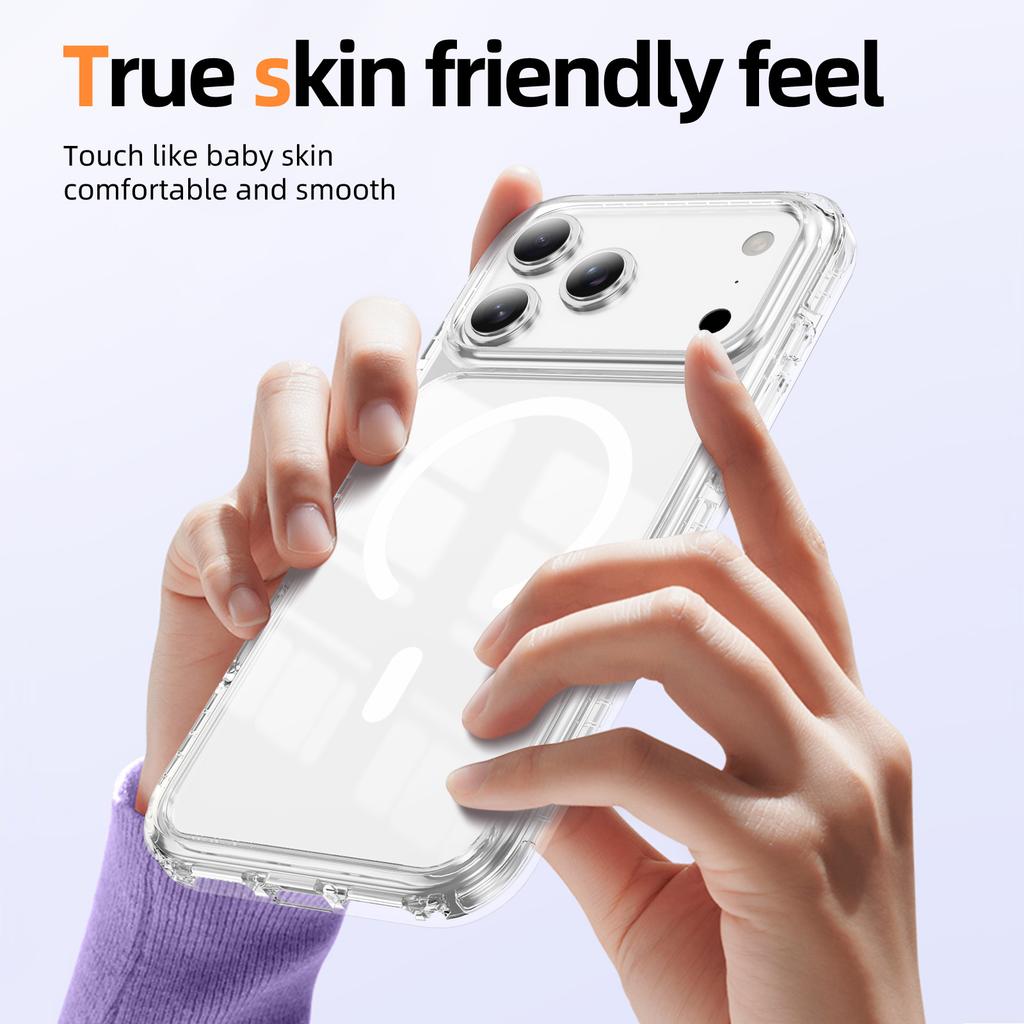 12N Starker Magnet MagSafe Hülle Für iPhone 12 13 14 15 16 17 Pro Max 4 Airbag Stoßfest Klar Anti-Vergilbung Kabelloses Laden Abdeckung