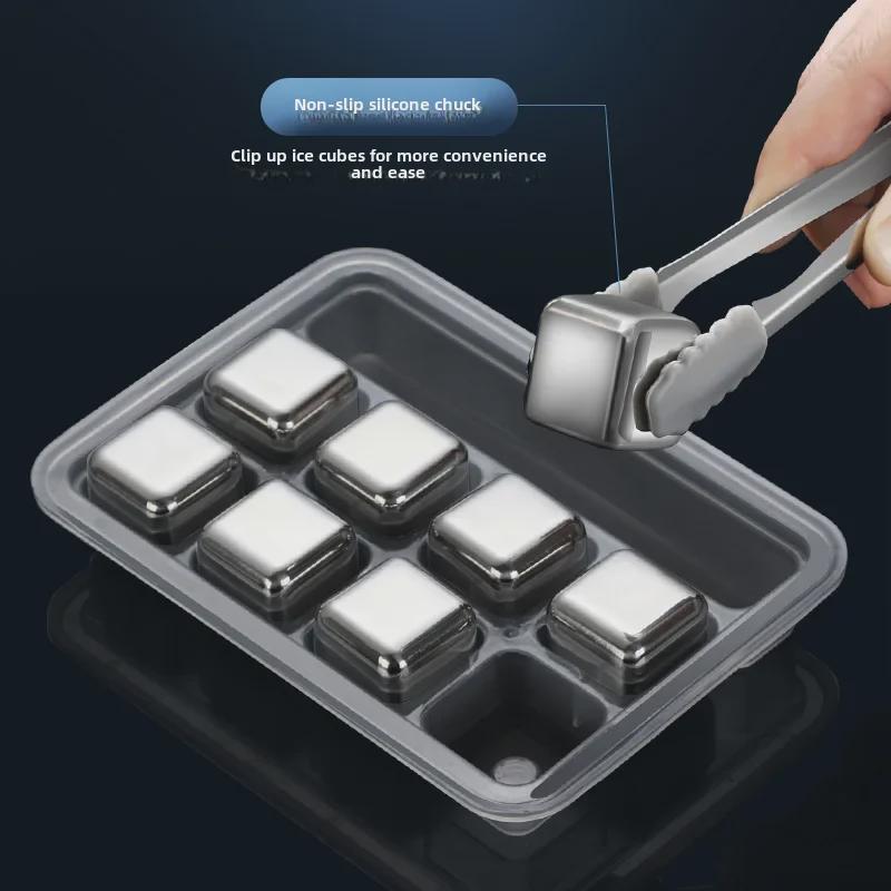 Stainless Steel Ice Cube Gift Set for Whiskey, Wine, and Beer