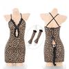 Sex Underwear Sexy Pure Desire Wind Leopard Print Nightclub Temptation Lace-up Hollow Hot