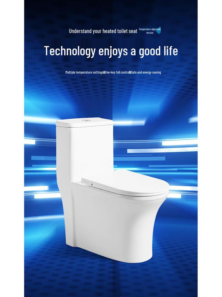 Universal Heated Toilet Seat Cover with Night Light & Intelligent Temperature Control