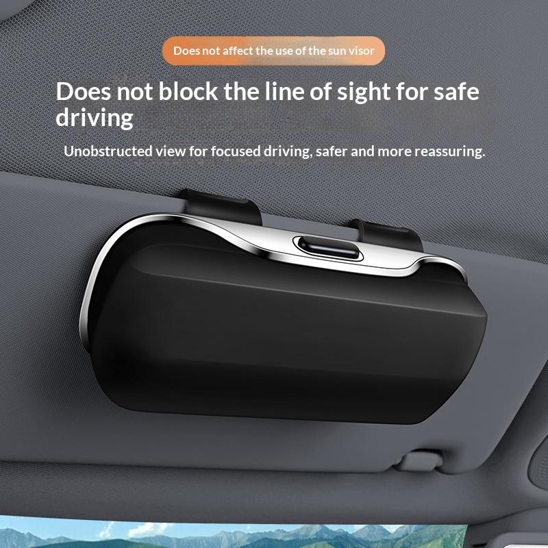 Press Switch Car Glasses Box Sun Visor Glasses Holder Internal Soft Fabric Scratch Resistant Shock-Proof Eyeglasses Storage Case