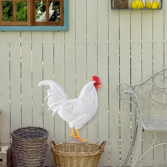 Metal Rooster Decoration Wall or Door Decor Rooster Sign Realistic Rooster Decoration for Farmhouse Living Room Porch Yard Decor