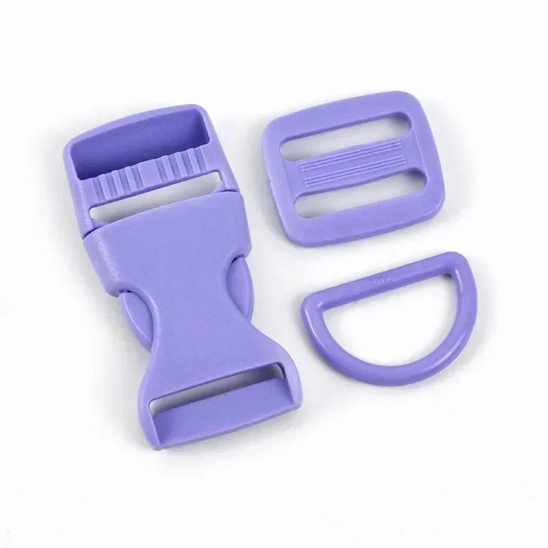 Meetee 2-10Sets Quick Release Buckle Webbing Adjust Clasp Set 15/20/25mm Plastic D Ring Hook for Backpack Safety Chair Accessory