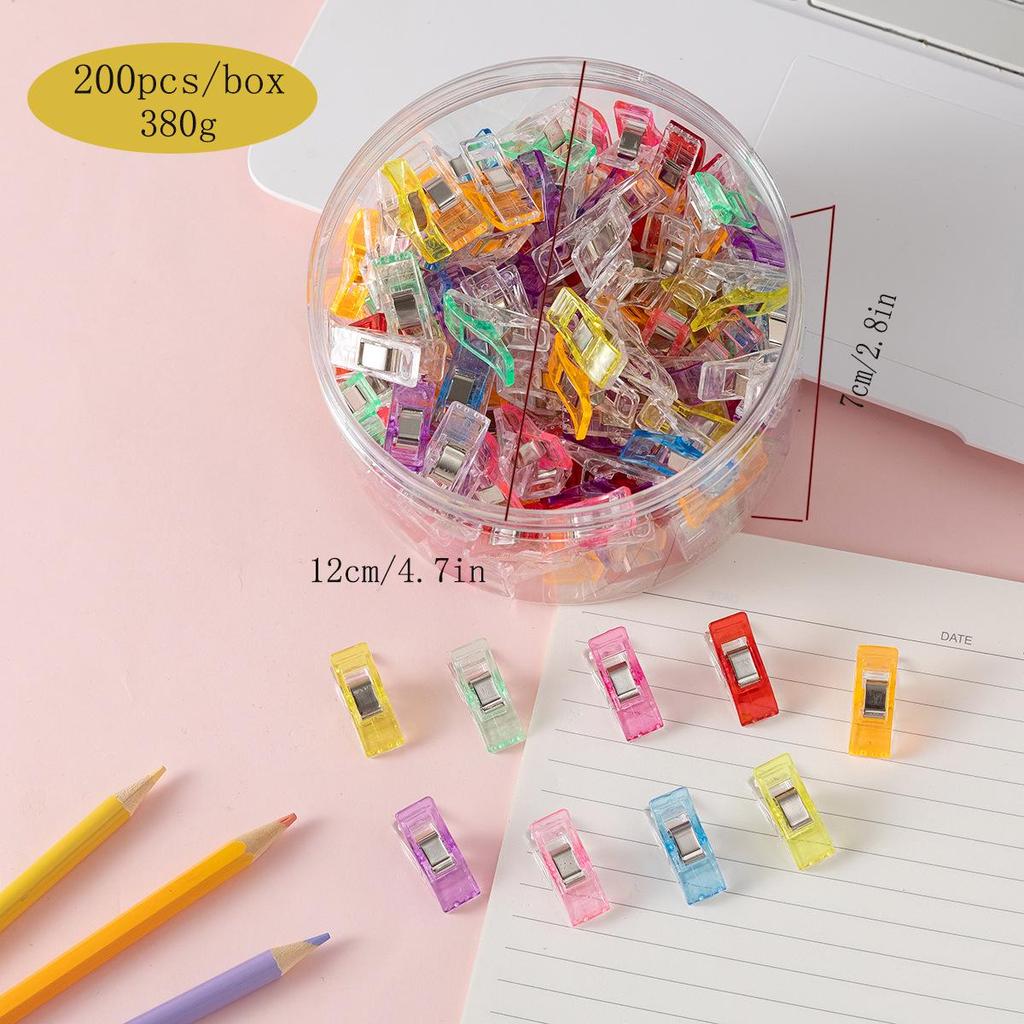 Colorful Plastic Clips for Quilting, Sewing, and Office Use