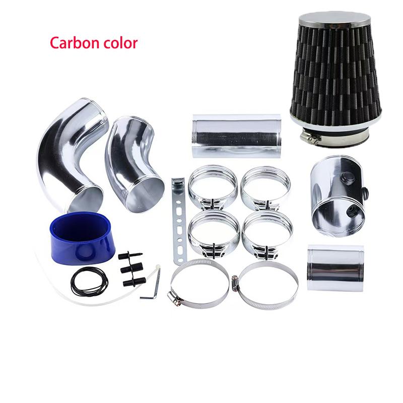 Universelles Auto Kaltluftansaugsystem 76mm 3 Zoll Aluminiumrohr Ansaugrohr Kit Turbo Direktes Kaltluftfiltersystem