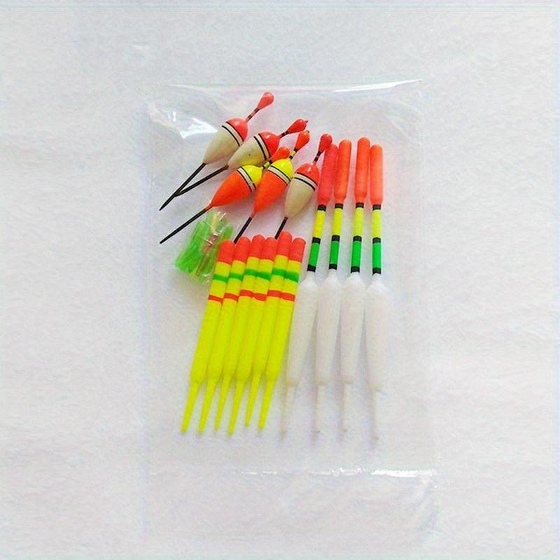 15 Vertical Fishing Floats In a Variety of Sizes for Fishing On Most Offshore Lakes with Attached Rubber Lures
