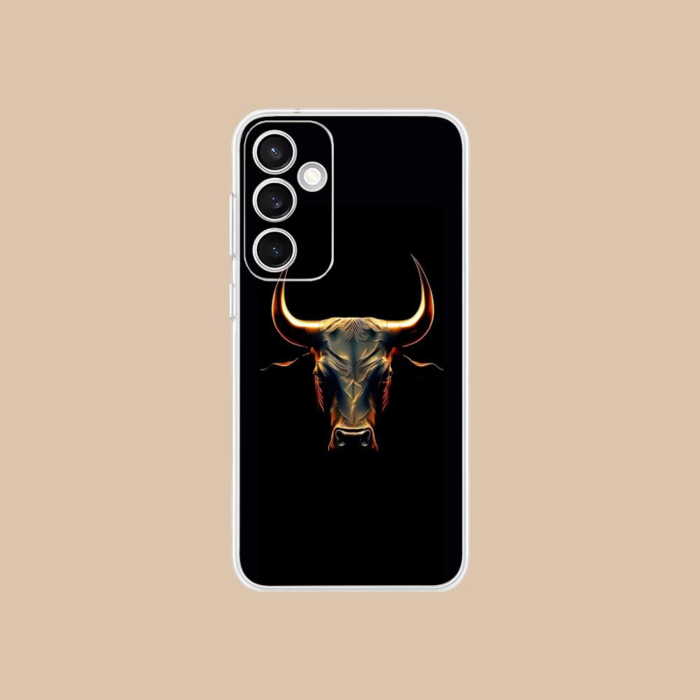 Bull Head Phone Case for Samsung Galaxy S25 S24 S23 S22 S21Plus FE Ultra Soft TPU Clear Shockproof Cover