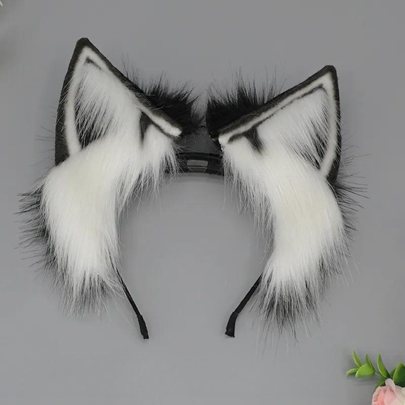 Rechargeable Movable Cat Ear Headband Electric Cosplay Accessory with LED Lights