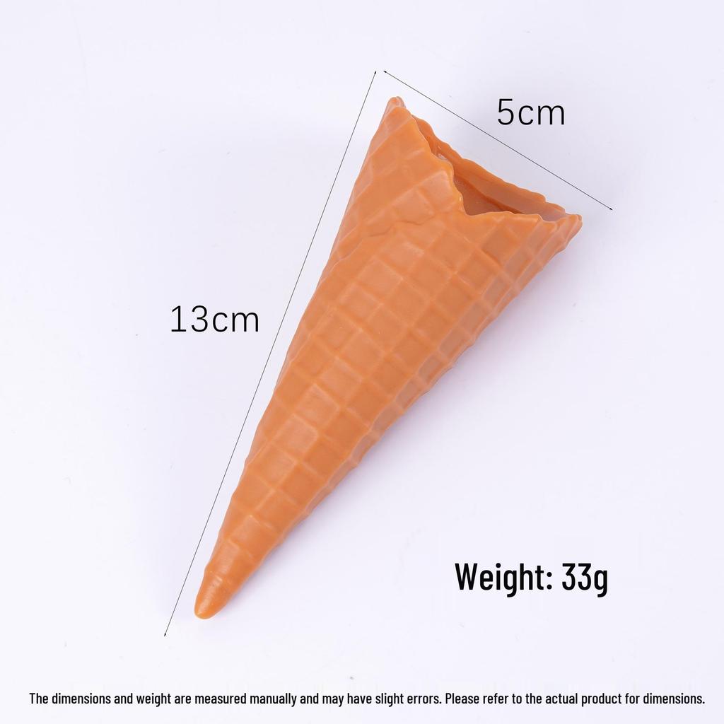 Cono Gelato Realistico da 13 cm – Accessorio Dessert in Argilla Giocattolo Commestibile con Grande Cono Croccante