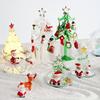1 Set Ornamente de Crăciun din Sticlă Contemporană Lucrate Manual Miniaturi Moș Crăciun, Om de Zăpadă, Figurine Festive Decor de Masă pentru Sărbătorile de Crăciun