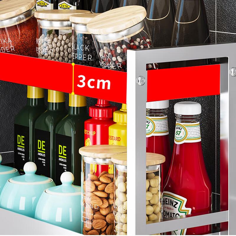 3-Tier SUS304 Stainless Steel Kitchen Countertop Spice Rack