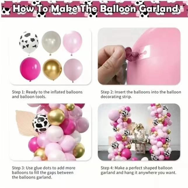 96Pcs Cow Block Theme Balloon Park Decoration Birthday Party Holiday Celebration Balloon