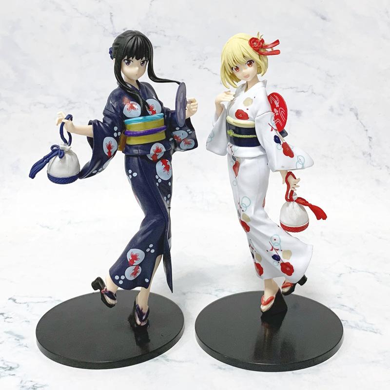 Lycoris Recoil Yukata Outfit Figure Nishikigi Chisato Inoue Takina Anime Girl Kimono Model Toy Gift