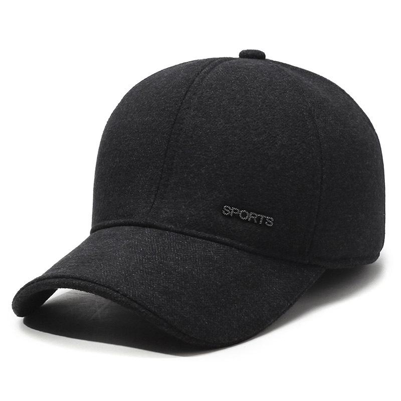 Winter Middle-aged And Elderly Baseball Cap Men's Thick Warm Dad Cap Ear Protection Woolen Peaked Cap