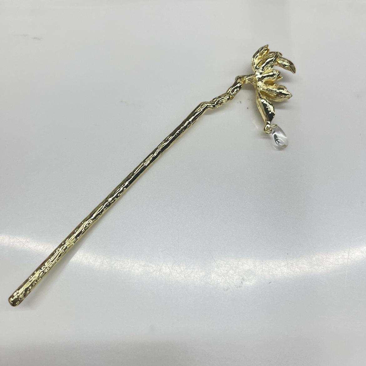 

Заколка для волос из смолы в форме капли воды с цветком, персонализированная креативная заколка-диск, аксессуары для волос в стиле гочо, ретро, ципао, женские