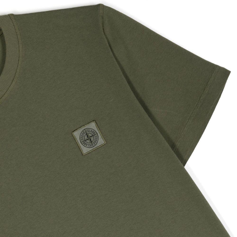 Stone Island T-Shirt Round Neck Logo Straight Cut Short Sleeve Kids tops Green 801620750-V0058