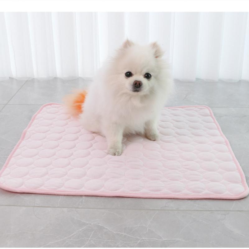 Solide Haustier Eisunterlage Hund Katze Unterlage Kühlmatte Atmungsaktiv Waschbar Leicht zu Reinigen Stoff Sommerbett Haustierzubehör Zubehör