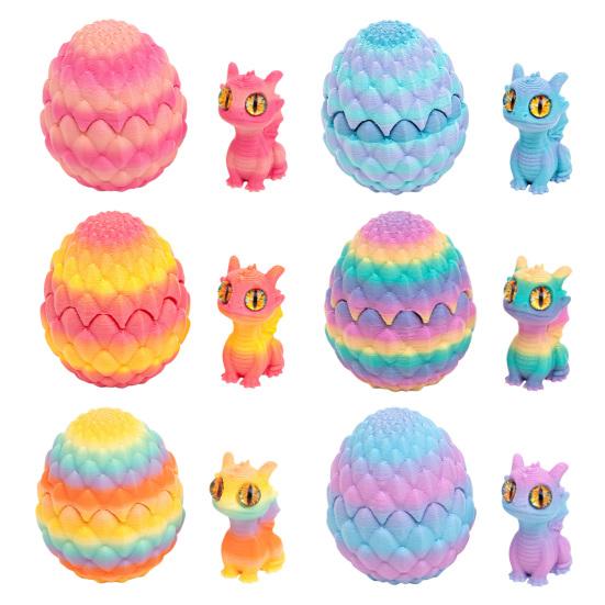 3D Printed Dragon Egg Figurine Mini Dragon Egg Statue Miniature Dragon Egg with Dragon Inside Desktop Decoration Ornament