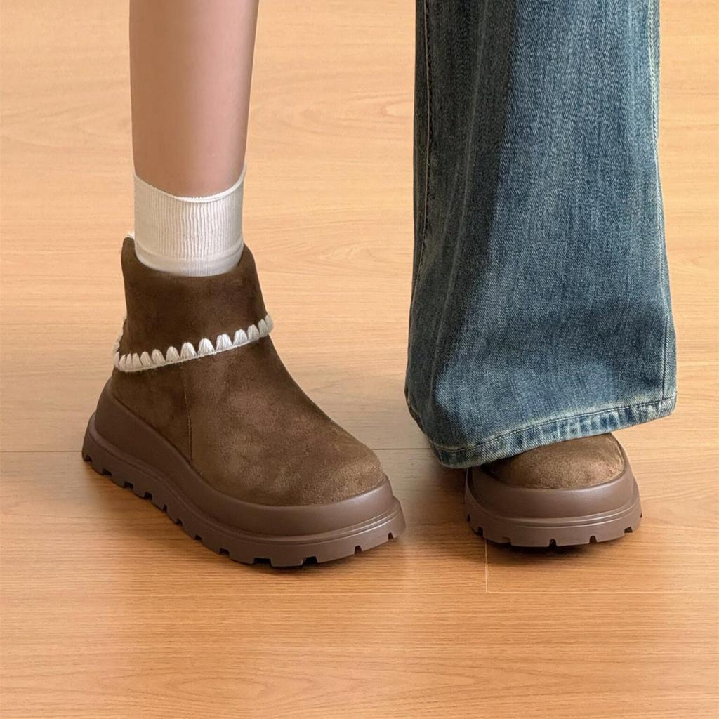 Velvet version~ Huge good-looking thick-soled Boken short boots for women's 2025 autumn and winter new small Maillard Martin boots