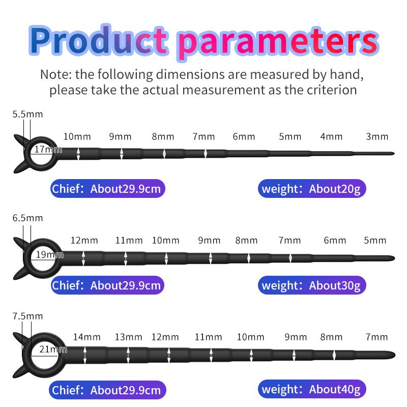 Silicone Horse Eye Stick Penis Plug Urethra Beads Urethral Stimulator Sounding Urethral Masturbation Climax Sex Toys for Men