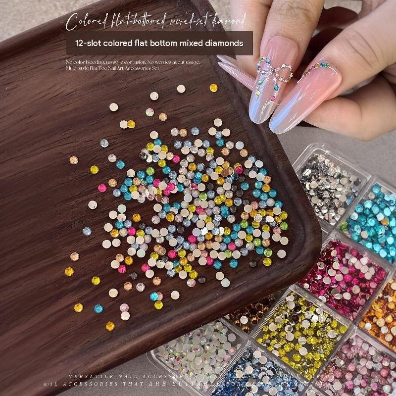 Cut Small Round Rhinestones With High-Shine Finish Flatback Inlay Nail Art Crystals For Uv Gel Nails Or Stage Makeup