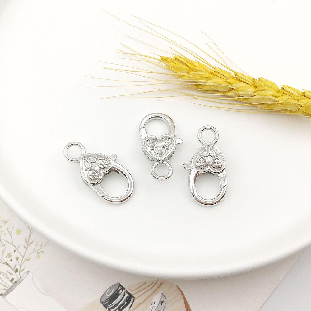 Heart-Shaped Zinc Alloy Lobster Clasp Keychain Accessories