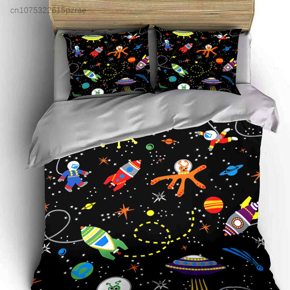 "Space Theme Kids Bedding Set" Multiple Sizes kid's And adults' Bedroom Exquisite 3PC Bedding set, Gift