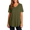 Women's Fashion Casual Blouse Plus Size T-Shirt V-Neck Short Sleeve Top