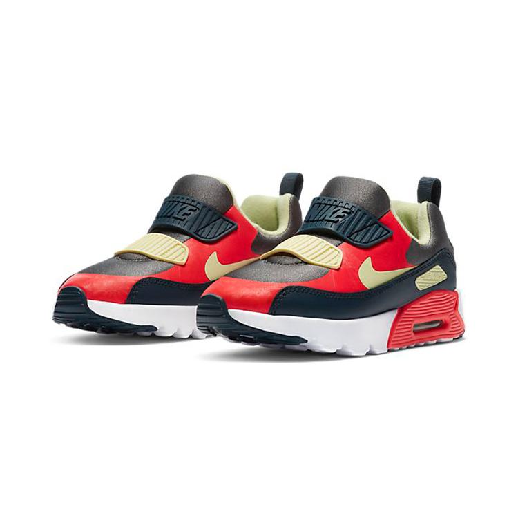 Nike Air Max 90 Tiny Low Top Running Shoes Black Red Children Aged 3 7 Years Old 881927-023
