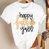 Fashion Womens Pumpkin Spice Coffee Thanksgiving Halloween Casual Crew Neck Short Sleeve Tshirt Women  T Shirt