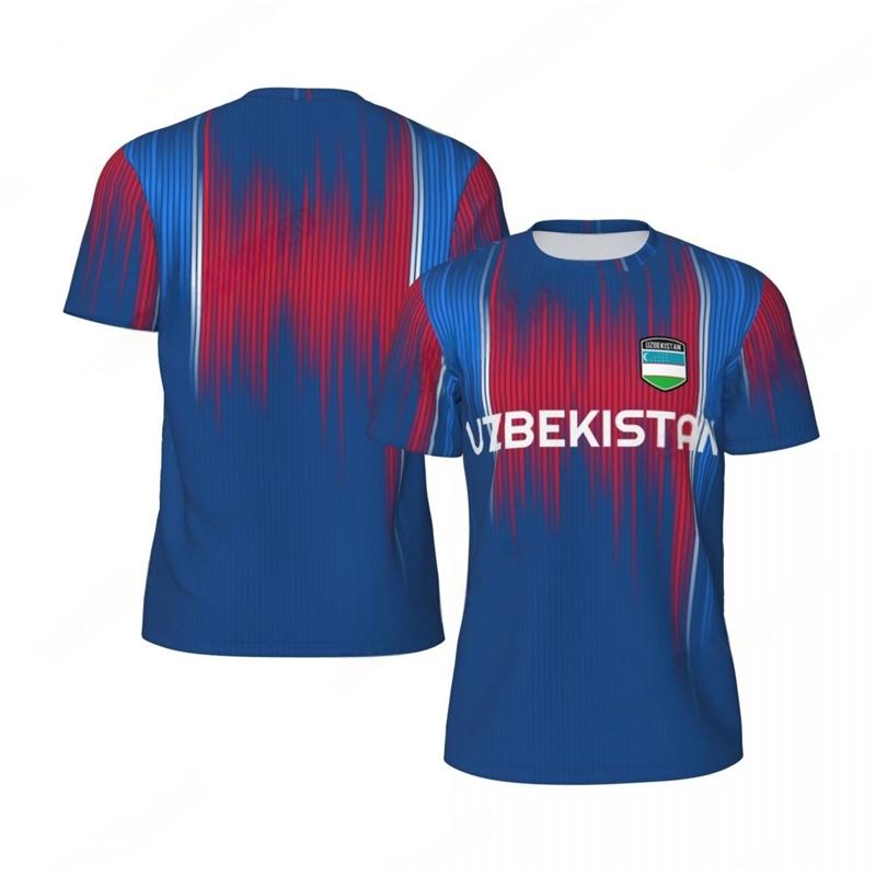 Fashion Uzbekistan Flag Graphic Football T Shirts Summer Trend 3D National Emblem Printed T-shirts Casual Oversized Sports Tees S