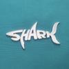 1Pc 3D Metal Shark Logo Car Rear Trunk Emblem Sticker, Car Sider Fender Badge Sticker for Car Body Stying Decoration Accessories