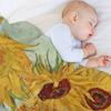 Sunflowers - Van Gogh Throw Blanket Flannels Tourist Thins Luxury Designer Blankets