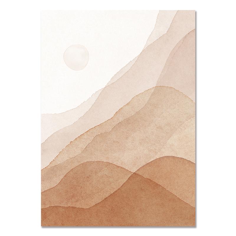 

Абстрактное горное солнце, настенный художественный постер, бежевая линия, цветная нашивка, холст, картины, скандинавские минималистичные картины для декора гостиной 21x30cm No Frame