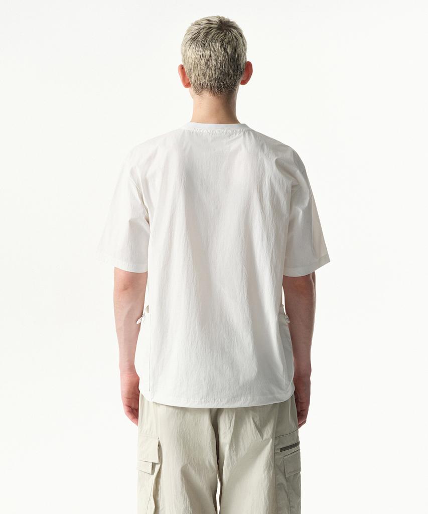 MUSINSA STANDARD [City Leisure] Utility Mesh Pocket Woven T-Shirt [White]