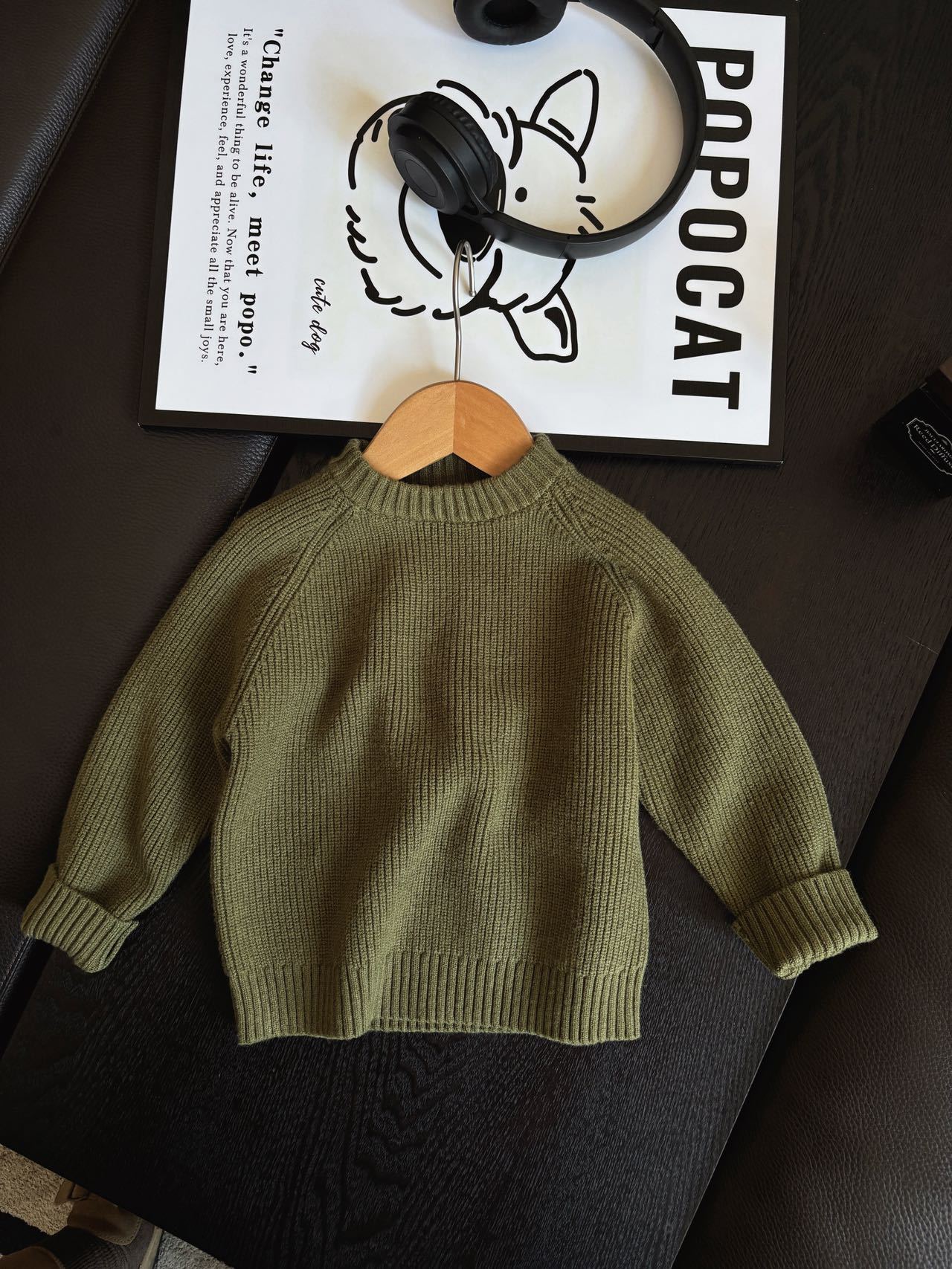 Korean Vintage Kids Loose Warm Knit Sweater Unisex Baby Casual Pullover 90