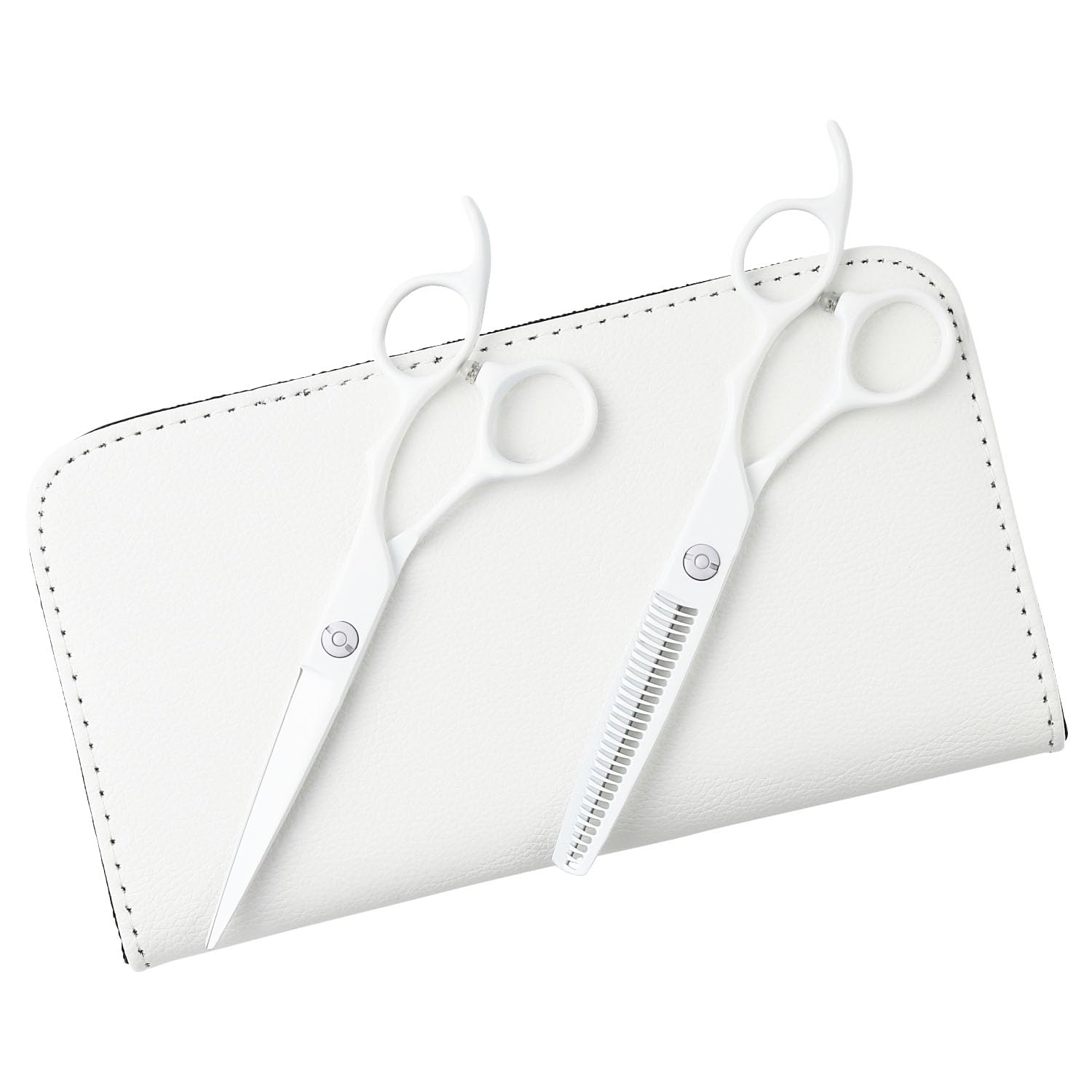 

DEEDS GTZ White Scissors Thinning Scissors Thinning for Hairdressers and Includes Set of 2 [PF] (5.5 inches) (10-15% Rate) Barbers, Case,