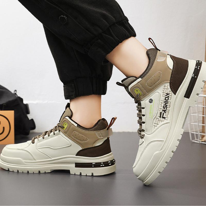 Sneakers for Men Autumn Thick Sole Vulcanized Shoes Outdoor Non-slip Male Hiking Shoe Breathable High-top Ankle Boots Sport Shoe