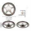 10 stk Stjerner Utstanset Dekorspenne Rund Vintage Metall Nagle Spenne Erstatning Støpte Conchos DIY Lærhåndverk
