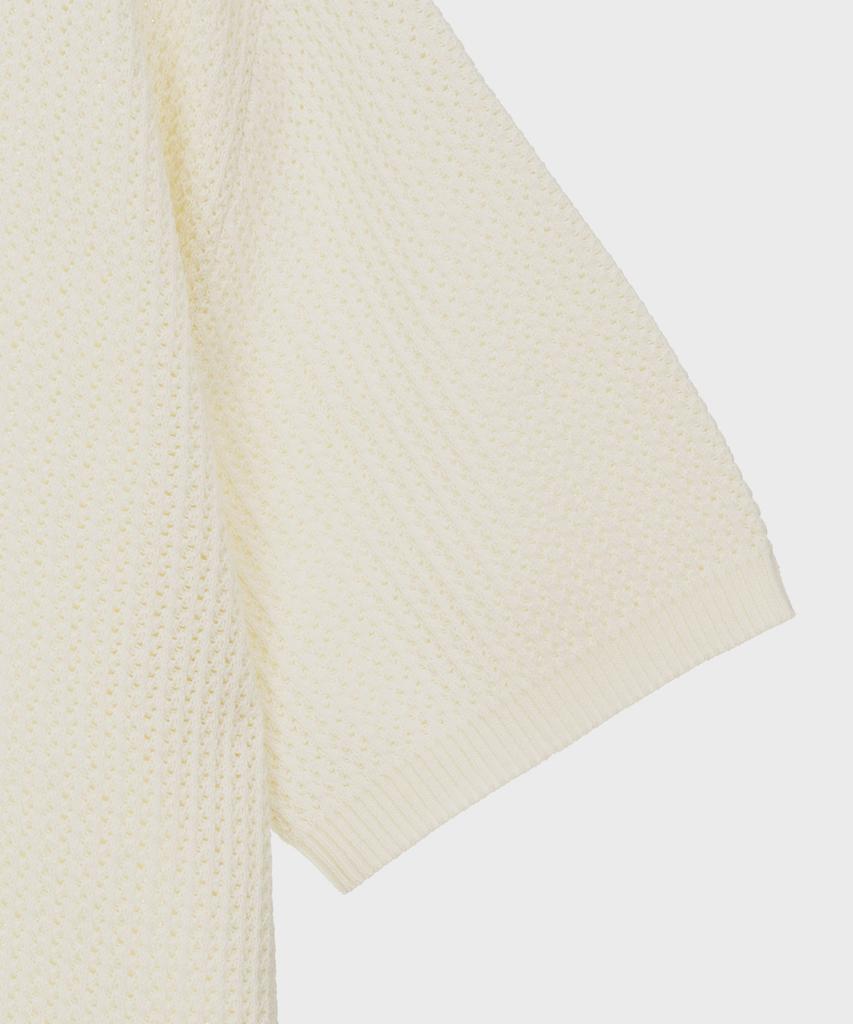BASIC HOUSE Uni Color Block Collar Knit Ivory Lxkt3101
