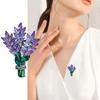 Künstliche Kristall-Lavendel-Blumen-Brosche mit Strass, elegantes Mädchen-Anzug-Revers