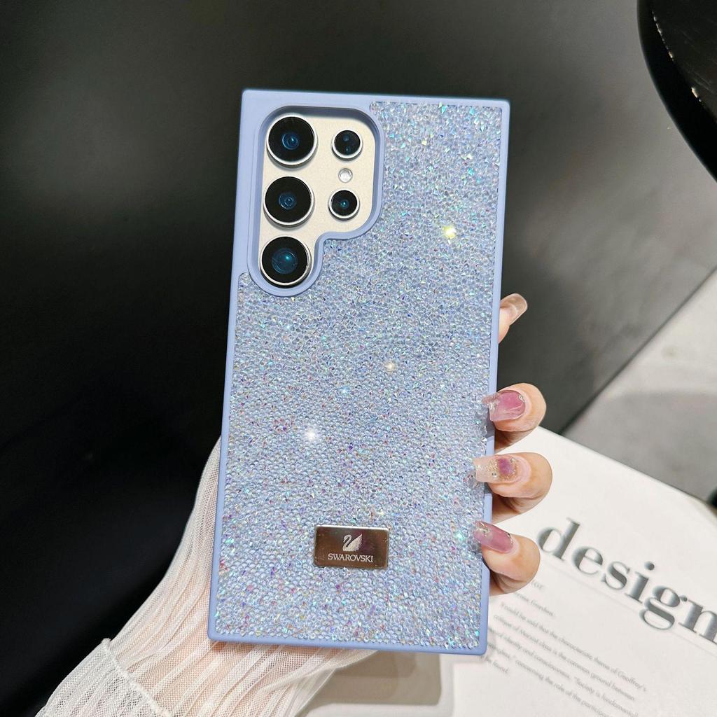 Luxury Rhinestone Electroplated Phone Case for Samsung S26 Ultra, S24 Ultra, & S25 - Full Coverage.